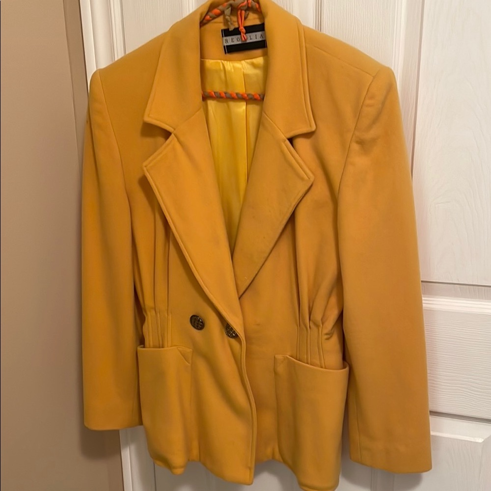 Regalia Mustard Double-Breasted Blazer